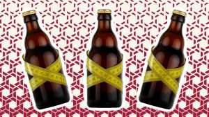 Birra e calorie: bottiglie di birra e centimetri