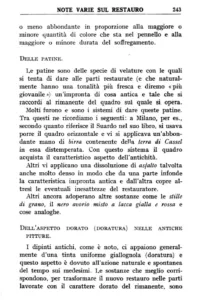 Screenshot tratto da L' arte del restauro il restauro dei dipinti nel sistema antico e moderno ; secondo le opere di secco-suardo e del Prof. R. Mancia Di Gino Piva · 1988