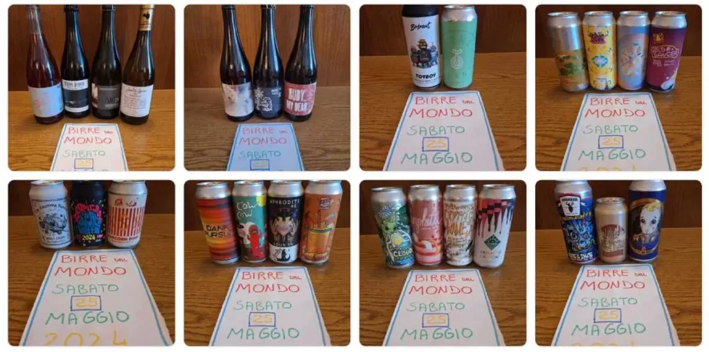 Alcune delle birre che saranno protagoniste a Birre dal Mondo 2024 a Prato