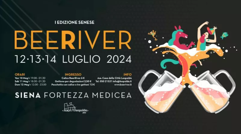 Locandina BeeRiver Festival 2024: Celebrazione della Birra Artigianale alla Fortezza Medicea