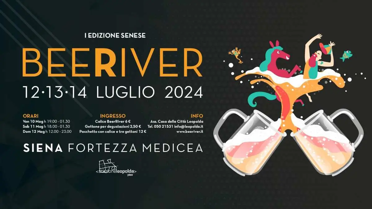 Locandina BeeRiver Festival 2024: Celebrazione della Birra Artigianale alla Fortezza Medicea