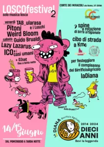 Locandina Dieci Anni del Birrificio Agricolo La Diana - Losco festival 2