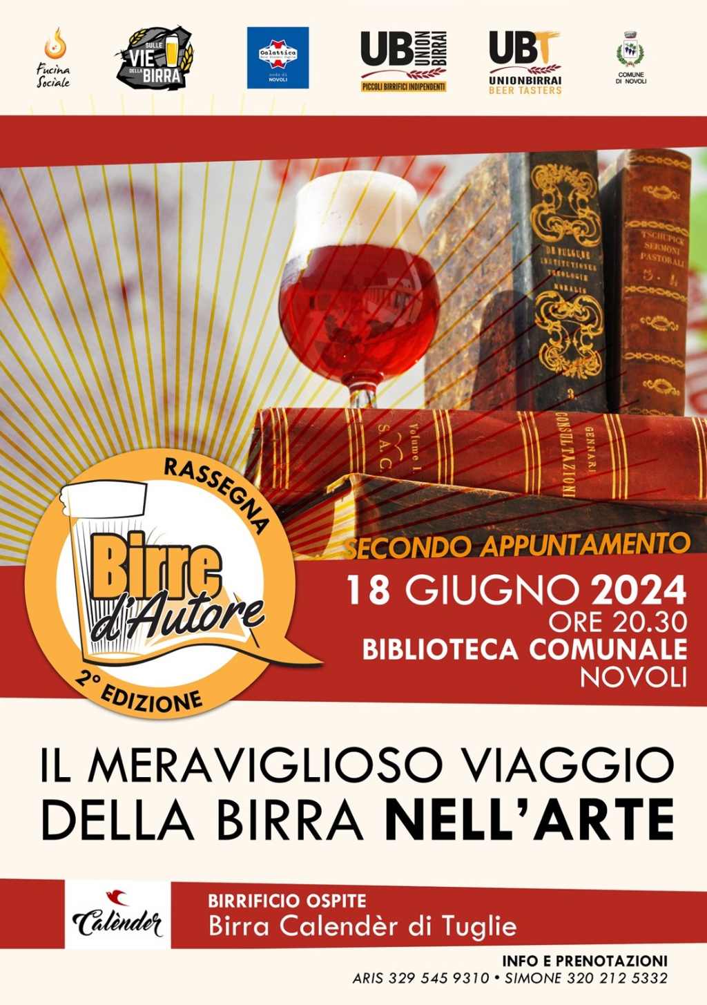 Locandina del secondo appuntamento Birre D'Autore: viaggio della birra nell'arte.