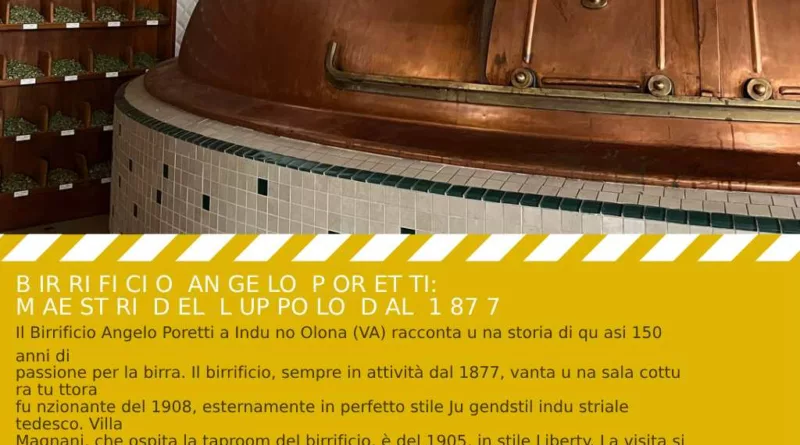 Locandina tour al birrificio Poretti