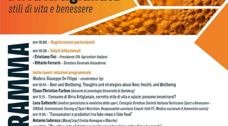 Locandina del convegno: "Birra Artigianale, stili di vita e benessere"