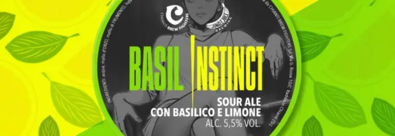 Etichetta della birra artigianale Basil Instinct di Chianti Brew Fighters e Jungle Juice Brewing