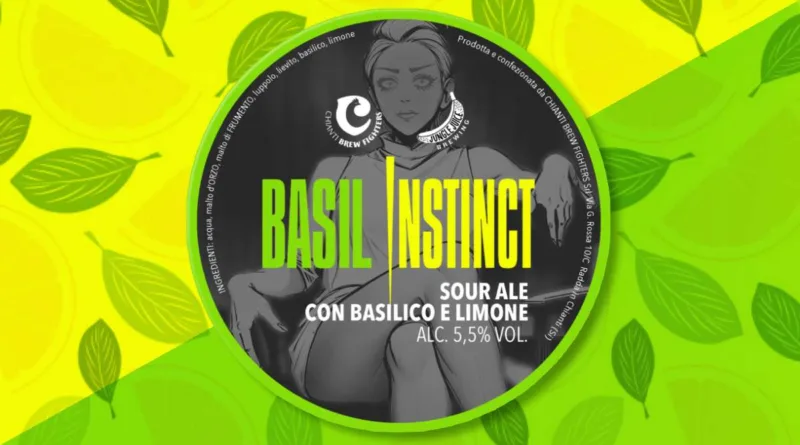 Etichetta della birra artigianale Basil Instinct di Chianti Brew Fighters e Jungle Juice Brewing